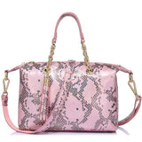 <bold>Tote  / Shoulder Bag <br>Genuine-Leather Handbag Pink - strapsandbrass.com