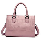 Tote / Crossbody Bag  <br>Genuine-Leather Handbag Pink - strapsandbrass.com