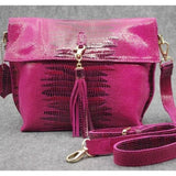 <bold>Messenger / Crossbody Bag <br>Genuine-Leather Handbag Pink - strapsandbrass.com