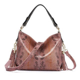 <bold>Hobo / Tote Bag <br>Genuine-Leather Handbag Pink - strapsandbrass.com