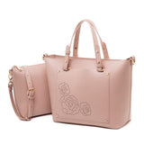 <bold>Tote & Crossbody Bag Set <br>Vegan-Leather Handbag Pink - strapsandbrass.com