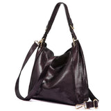 <bold>Hobo  / Tote Bag <br>Genuine-Leather Handbag Plum - strapsandbrass.com