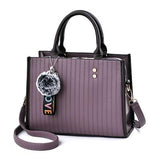 <bold>Top-Handle / Crossbody Bag <br>Vegan-Leather Handbag Purple - strapsandbrass.com