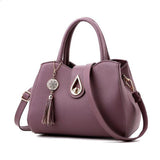 <bold>Top-Handle / Shoulder Bag <br>Vegan-Leather Handbag Purple - strapsandbrass.com