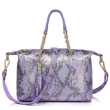 <bold>Tote  / Shoulder Bag <br>Genuine-Leather Handbag Purple - strapsandbrass.com