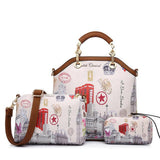 <bold>Tote Crossbody Bag & Purse Set <br>Canvas & Vegan-Leather Handbag RedStar - strapsandbrass.com