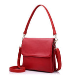 <bold>Messenger  / Shoulder Bag  <br>Vegan-Leather Handbag Red - strapsandbrass.com
