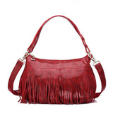 <bold>Tote / Crossbody Bag  <br>Genuine-Leather Handbag Red - strapsandbrass.com