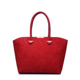 <bold>Tote  / Shoulder Bag  <br>Vegan-Leather Handbag Red - strapsandbrass.com
