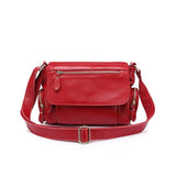 <bold>Messenger  / Crossbody Bag <br>Genuine-Leather Handbag Red - strapsandbrass.com