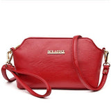 Shell / Crossbody Bag  <br>Genuine-Leather Handbag Red - strapsandbrass.com