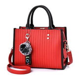 <bold>Top-Handle / Crossbody Bag <br>Vegan-Leather Handbag Red - strapsandbrass.com
