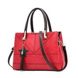 <bold>Tote / Crossbody Bag  <br>Vegan-Leather Handbag Red - strapsandbrass.com