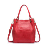 <bold>Bucket / Crossbody Bag  <br>Genuine-Leather Handbag Red - strapsandbrass.com