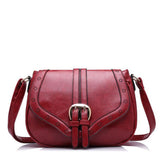 <bold>Messenger / Crossbody Bag  <br>Vegan-Leather Handbag Red - strapsandbrass.com