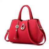<bold>Top-Handle / Shoulder Bag <br>Vegan-Leather Handbag Red - strapsandbrass.com