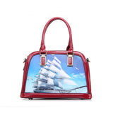 <bold>Top-Handle Bag <br>Vegan-Leather Handbag Red - strapsandbrass.com
