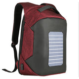Backpack USB Charging & Solar <br> Nylon Backpack Red - strapsandbrass.com