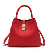 <bold>Tote / Bucket Bag <br>Vegan-Leather Handbag Red - strapsandbrass.com