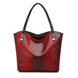 <bold>Tote / Crossbody Bag  <br>Genuine-Leather Handbag Red - strapsandbrass.com