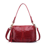 <bold>Messenger / Crossbody Bag <br>Genuine-Leather Handbag Red - strapsandbrass.com