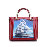 <bold>Top-Handle  / Doctor Bag <br>Vegan-Leather Handbag Red - strapsandbrass.com
