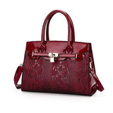 <bold>Top-Handle / Crossbody Bag  <br>Vegan-Leather Handbag Red - strapsandbrass.com