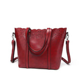<bold>Tote / Shoulder Bag  <br>Vegan-Leather Handbag Red - strapsandbrass.com