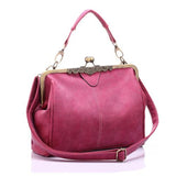 <bold>Messenger / Crossbody Bag  <br>Vegan-Leather shoulder bags Rose Red - strapsandbrass.com