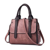 <bold>Tote / Crossbody Bag <br>Vegan-Leather Handbag Rubber Pink - strapsandbrass.com