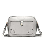 <bold>Messenger / Crossbody Bag <br>Vegan-Leather Handbag Silver - strapsandbrass.com
