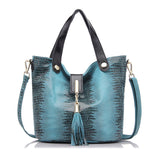 <bold>Bucket / Crossbody Bag <br>Genuine-Leather Handbag Sky Blue - strapsandbrass.com