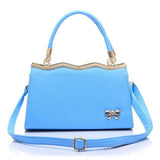 <bold>Top-Handle / Crossbody Bag <br>Vegan-Leather Handbag Sky Blue - strapsandbrass.com