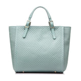 Tote / Shoulder Bag  <br>Genuine-Leather Handbag Sky Blue - strapsandbrass.com