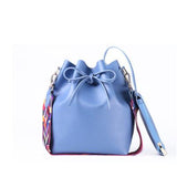 <bold>Bucket / Shoulder Bag <br>Vegan-Leather Handbag Sky Blue - strapsandbrass.com