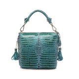 <bold>Bucket / Tote Bag <br>Genuine-Leather Handbag Sky Blue - strapsandbrass.com