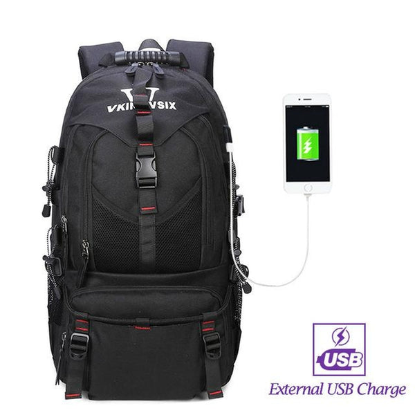 Backpack USB Charging <br> Oxford Backpack V61042blackwithUSB - strapsandbrass.com
