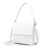 <bold>Messenger  / Shoulder Bag  <br>Vegan-Leather Handbag White - strapsandbrass.com
