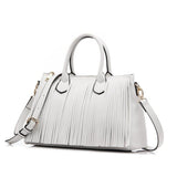 <bold>Crossbody / Shoulder Bag <br>Vegan-Leather Handbag White - strapsandbrass.com