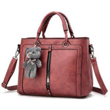 <bold> Tote / Shoulder Bag <br> Vegan-Leather Handbag Red - strapsandbrass.com