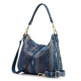 Hobo / Tote Bag  <br>Genuine-Leather Handbag Yellow Blue - strapsandbrass.com