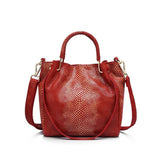 <bold>Bucket / Crossbody Bag <br>Genuine-Leather Handbag Yellow Red - strapsandbrass.com