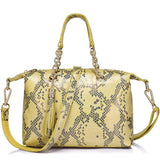 <bold>Tote  / Shoulder Bag <br>Genuine-Leather Handbag Yellow - strapsandbrass.com