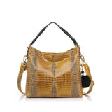 <bold>Bucket / Tote Bag <br>Genuine-Leather Handbag Yellow - strapsandbrass.com
