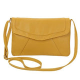 <bold>Crossbody / Shoulder Bag <br>Vegan-Leather Handbag Yellow - strapsandbrass.com