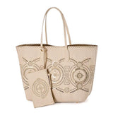 <bold>Tote / Shopping Bag  <br>Vegan-Leather Handbag Beige - strapsandbrass.com