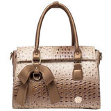 Top-Handle Bag / Satchel  <br>Vegan-Leather Handbag Beige - strapsandbrass.com