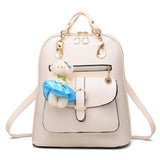 <bold>Youth Fashion Backpack <br>Vegan-Leather Fashion Backpack Beige backpack - strapsandbrass.com