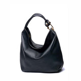 <bold>Hobo / Tote Bag  <br>Vegan-Leather Handbag Black - strapsandbrass.com