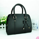 <bold>Top-Handle  / Crossbody Bag <br>Vegan-Leather Handbag Black - strapsandbrass.com